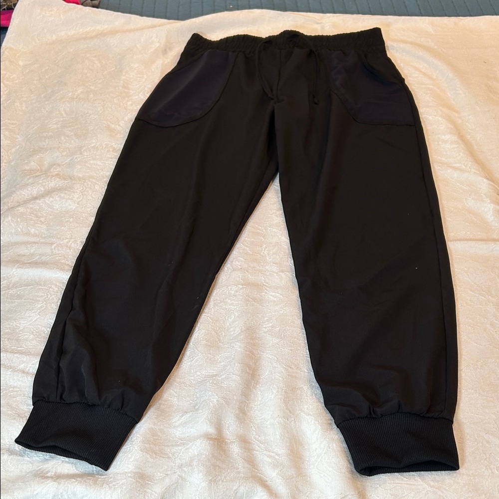 Black Casual Drawstring Jogger Pants
